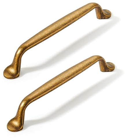 SYZOW Poignée de Meuble en laiton antique, 6 pièce Poignée de Meuble Cuisine antique poignée de meuble poignée de porte Cuisine entraxe 96mm