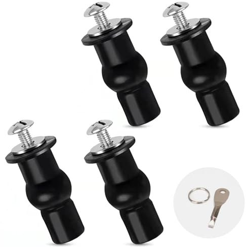 4 Pack Toilet Seat Screws,Universal Toilet Lid Seat Hinges Bolts Toilet Seat Fittings,Expanding Rubber Top Nuts Screw Fixings for Toilets WC Blind Hole