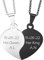 MeMeDIY Personalized Heart Puzzle Matching Necklaces for Couples Boyfriend/Girlfriend Women Men Silver Black Rose Gold Stainless Steel 2pcs Friendship Necklace Relationship Necklace-D1
