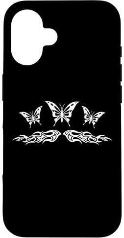 Fairycore Schmetterling Tattoo Flammen y2k Gothic Ästhetik Hülle für iPhone 16