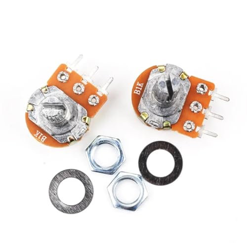 XWYDYBD Potentiometer WH148 1K 2K 5K 10K 20K 50K 100K 250K 500K 1M 15mm 20mm 3Pin Schaft mit Muttern und Unterlegscheiben Potentiometer-Kit (B250K 3Pin 15mm)