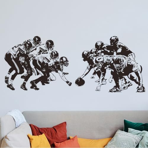 SUPERDANT Fußball Wandsticker Sportspieler Wandaufkleber Jungen Schlafzimmer Fußballmannschafts Spind Dekor Für Kinderzimmer Vinyl Wandsticker Sportdekor Für Spielzimmer Bürodekor