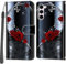 Handyhülle für Samsung Galaxy S23 Hülle, Magnetische Flip Stoßfeste Schutzhülle mit Standfunktion Kartenfächern Klapphülle Handytasche silberner Schmetterling