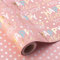 Wikadlik Papier cadeau d'anniversaire rose – 43 cm x 10 m – Papier cadeau réversible en feuille d'or avec inscription « Happy Birthday » à pois pour fête, fête prénatale, vacances