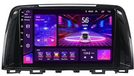 Android 12 9 Inch IPS Touch Screen Car Stereo For Mazda 6 3 2012-2017 Built-in Wireless CarPlay Android Auto Support RDS DSP BT 5.0 WiFi 4G Mirror Link Navigation GPS HiFi DAB Backup Camera SWC(B,4Cor