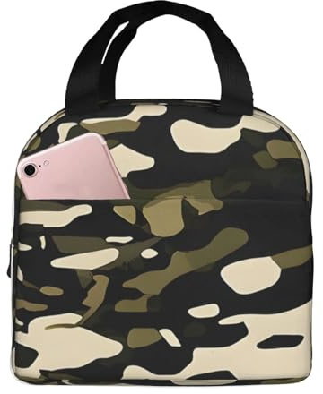 Evengigy Isolierte Lunchtasche mit Camouflage-Muster, auslaufsicher, für Männer und Frauen, Lunchboxen, Arbeit, Reisen, Picknick-Tasche