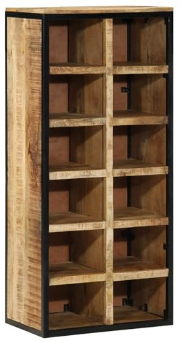 vidaXL Schuhschrank Braun 50 x 30 x 110 cm Massivholz Mango, Schuhregal fürs Wohnzimmer, moderner Stauraum, robuster Organizer für den Eingangsbereich, minimalistisches Design