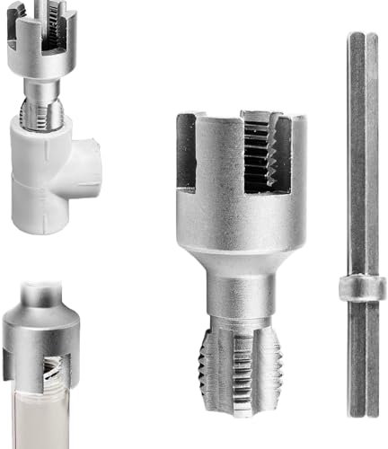 Integriertes Rohrgewindeschneidwerkzeug für innen und außen, 2025 Neuheit 1/2 und 3/4 Rohrgewindeschneider, duale Funktion, PVC-Schneideisen für Kunststoffrohre PPR (1/2)