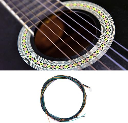Sustvita Stringhe di chitarra in nylon color, set di corde acustiche classiche in lega di rame, 6pc progettati per un suono ottimale in varie chitarre acustiche