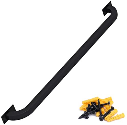 Corrimano per scale per esterni e interni, ringhiera in ferro battuto resistente con staffe di montaggio a parete, kit di installazione completo