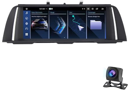 Genérico Radio Android 13 Doble DIN de 10,25 para BMW Serie 5 F10 F11 (2009-2017): Pantalla táctil, Bluetooth, cámara de Respaldo AHD, navegación GPS, CarPlay y Control del Volante.