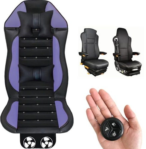 DHsdlpLU Summer 3 in 1 Cooling Seat Cushion for 24V Truck Seat Opening Model Ventilation Heating Waist Massage for Car Front Seat Gifts for Husband Driver Men Dad,Ventilation+Heating-Grey