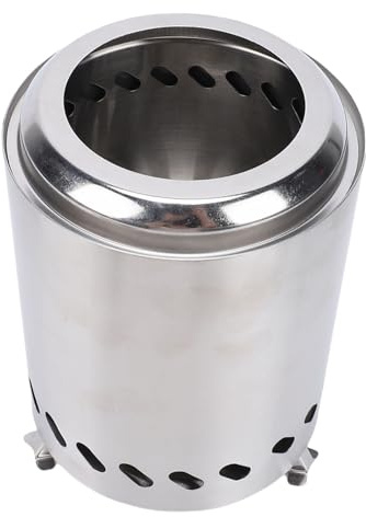 ZDAGELD Brasero sin Humo, Brasero Portátil de Acero Inoxidable para Exteriores, Estufa de Leña de Mesa con Combustión Completa para Acampar, Barbacoa, Picnic