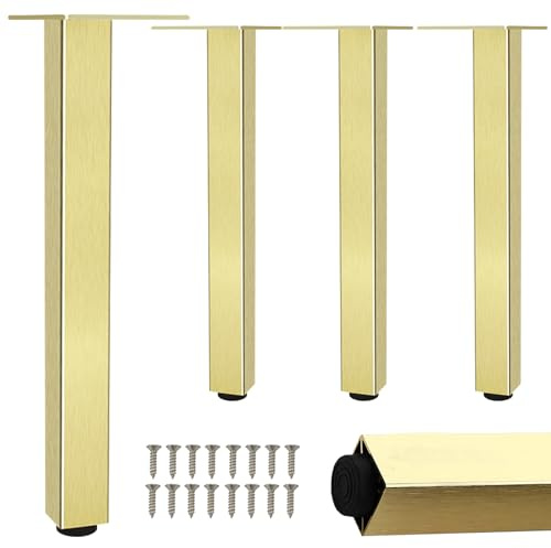 Pied pour meuble lourd, 4 Pièces Pieds de meubles en métal pied pour meuble vasque salle de bain Aluminum Alloy | Anodisé Pieds de lit Hauteur: 6-60cm Casier Tabourets Réfrigérateur 50cm/19.7