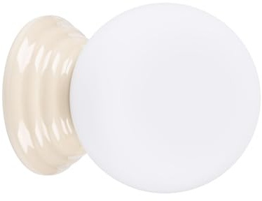 Licht-Erlebnisse Wandlampe Keramik Glas Beige Weiß G9 Modern IP44 Badezimmer Kugel Schirm blendarm gemütlich Bad Küche B:12 cm Wandleuchte Kugel