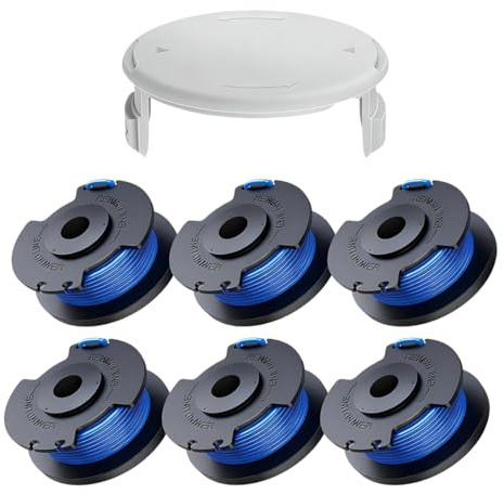 Reccisokz 6 PièCes Bobines Pour Fil Coupe Bordure Parkside, Avec Couvercle, Fil Nylon AméLioré, Anti-DéChirure, PièCe De Rechange Universelle Pour Tondeuses à Gazon