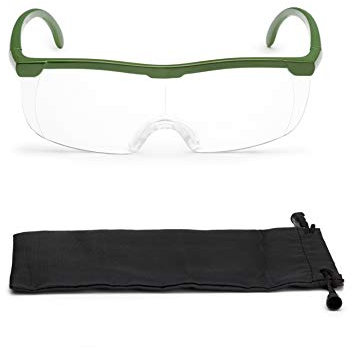 FALINGO Lupenbrille Vergrößerungsbrille Leselupe Lupe auf der Nase optische Vergrößerung auf 200% (Grün)