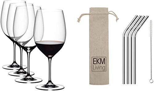 RIEDEL Vinum Cabernet Sauvignon/Merlot (Bordeaux) 4-Piece Red Wine Glass Set Crystal Glass 6416/0 x2