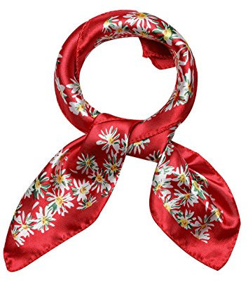 uxcell Damen Stain Muster Colorblock Neckerchief Halstuch Rot Blumen Einheitsgröße