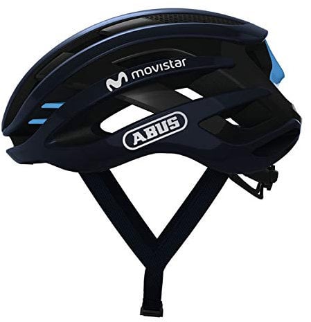 ABUS Rennradhelm AirBreaker - High-End Fahrradhelm für den professionellen Radsport - für Jugendliche und Erwachsene - Helm für Damen und Herren - Movistar Team Edition, Größe S