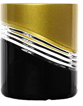 CRISTALICA Whiskyglas Whiskybecher Trinkbecher geschliffen Schwarz Gold Kristall Glas 280 ml