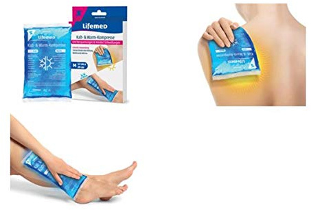 Lifemed - Kalt- & Warm-Kompresse 20 cm x 12 cm blau Größe M - löst Verspannungen & mindert Schwellungen, 1er Pack (1 Stück)