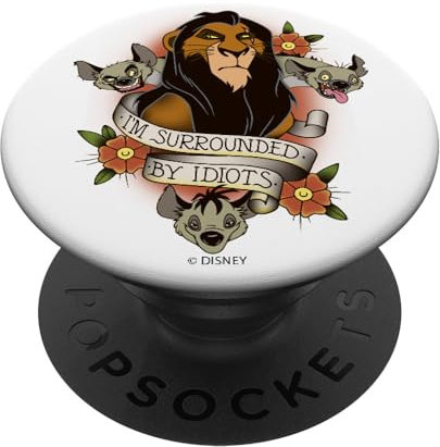 PopSockets Disney The Lion King Scar With Hyenas Surrounded By Idiots PopSockets PopGrip: Swappable Grip for Phones & Tablets