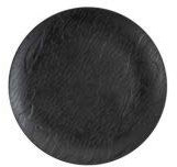 Decorline - Schwarz Stabile Luxe Kunststoff Teller Wiederverwendbar in Holzoptik 19 cm -Mahagony Collection