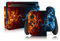 Folien Skin für Spiele Konsole Joy-Con und Ladestation Aufkleber Set Top Schutz gegen Kratzer Design Sticker Cover passgenau selbstklebend RX021 (Nr. 6 Feuer)