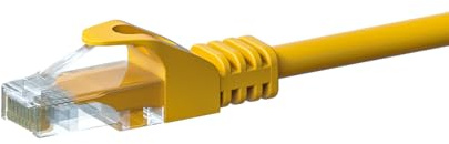 Danicom CAT5e Netzwerkkabel - U/UTP - 0,25 m - Gelb - 100% Kupfer | POE, Ethernet, LAN, Patchkabel, Datenkabel, RJ45 - für Serverschränke, Switches, Router, Modems!