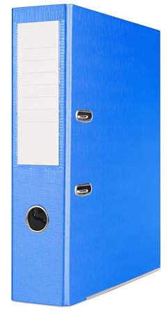 OFFICER PRODUCTS PRODUCTS 24er Pack Ordner Blau A4/75 mm/Papier Pappe/Kunststoffbezug PP Schlitzordner Büroordner Pappordner Aktenordner Metall Kantenschutz