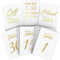 Tischnummern Hochzeit Gold 1-30 (DIN A6 10-15cm) - Goldfoliert Tischnummern für Hochzeit Gold - Tischkarten Goldene Hochzeit - Gold Table Numbers Wedding - Golden Tischnummer Karten