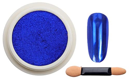 Orchid Blue Chrome Mirror Nail Powder, LILAH'S NAILS. Metallic Nail Art Pigment Powder Set, Shiny Nail Glitter Powder with Magic Mirror Effect for Nail Art Design Decoration.
