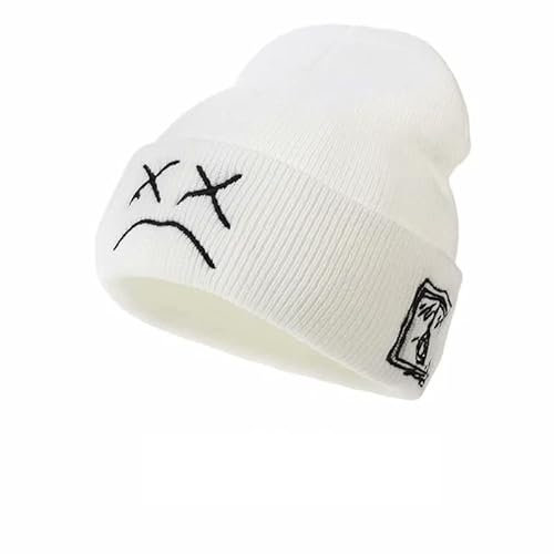 45°LOOKUP CEED Mode Herbst Winter Warme Beanie Hüte Stickerei Baumwolle Caps Männer Frauen Gestrickte Hip Hop Hüte, Weiss/opulenter Garten, Einheitsgröße