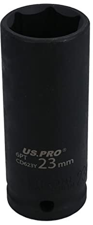 23mm 1/2 Drive Double deep Metric Impacted Impact Socket Single Hex 6 Sided