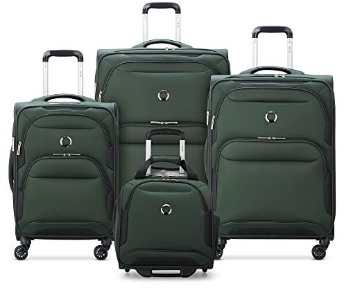 DELSEY Paris Sky Max 2.0 Softside Erweiterbares Gepäck mit Spinnrollen, Grün, 2-Piece Set (21/Duffle)