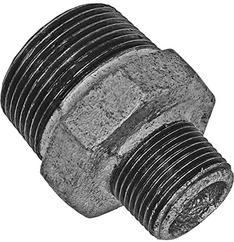 Gewinde Fitting Verschraubung aus Temperguss verzinkt - Reduziernippel mit 2 Rohr Aussengewinde AG reduzierend auf 1 1/2 Zoll Nr. 245