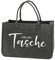 XL Filztasche anthrazit Aufbewahrung Lieblings-Tasche Stickerei Tragetasche Einkaufstasche Faltbar