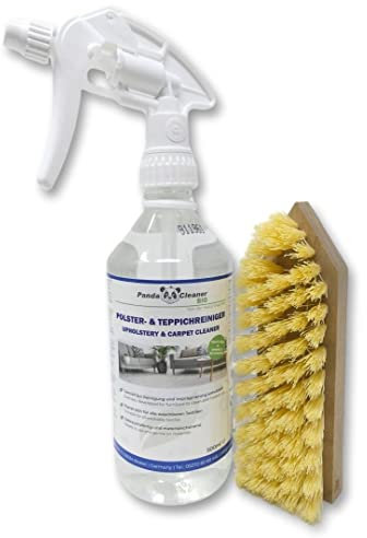 PandaCleaner Bio Polsterreiniger - 500ml Teppichreiniger Spray inkl. Bürste - Polsterreiniger Sofa, Auto, Sessel - Kennzeichnungsfrei für alle waschbaren Textilien im Set