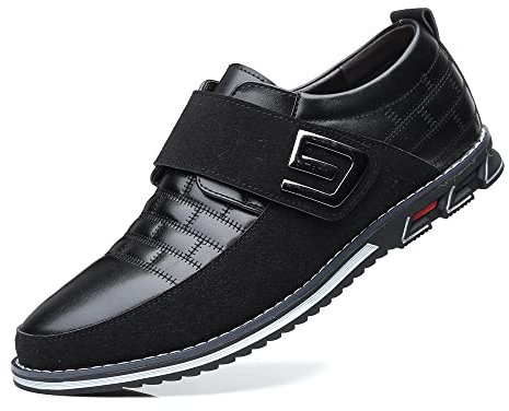 Mocasines de Hombre de Cuero de Primera Calidad Comfort Business Casual Oxford Zapatos de Vestir Zapatos de Moda Zapatillas de Vestir Oficina de Trabajo de conducción de Zapatos（Negro,51 EU