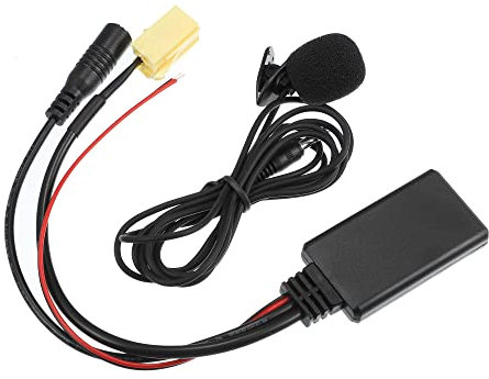 X AUTOHAUX 1 Satz AUX Bluetooth Adapter Auto mit Mikrofon Radio Musik für Alfa Romeo 159 2015 für FIAT 500 2007 ABS Schwarz