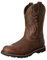 Stivali da Equitazione da Cowboy da Uomo Quadrato Testa Cavaliere Stivali Western Ricamo Stivali a metà Polpaccio da Lavoro,Dark Brown,44 EU