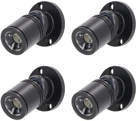 Spacnana 4 Stück 5 V USB-Mini-Scheinwerfer, LED-Display-Spot-Leuchten mit Einem 6,6 Fuß Langen Kabel für Dekorative Raumbeleuchtung, Schrank-Display (Weißes Licht 6000K)