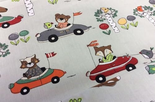 Baumwollstoff LARS | verschiedene Designs | Ökotex | 50x160 cm | Meterware (Hase, Fuchs, Bär)