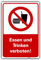 BUEWA Schild: Essen und Trinken verboten, Rot, Wandmontage, Warnung, einfach