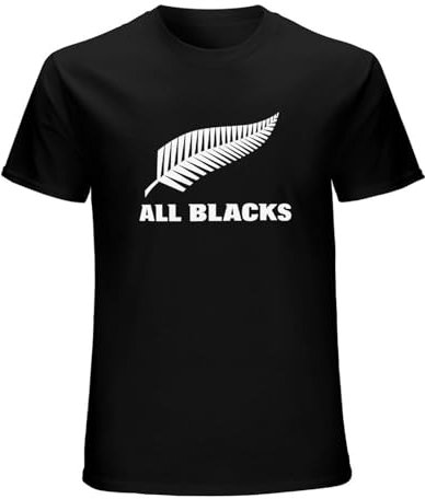 Men's New Zealand Rugby Union All Blacklogo Short-Sleeve T-Shirts Black XXL
