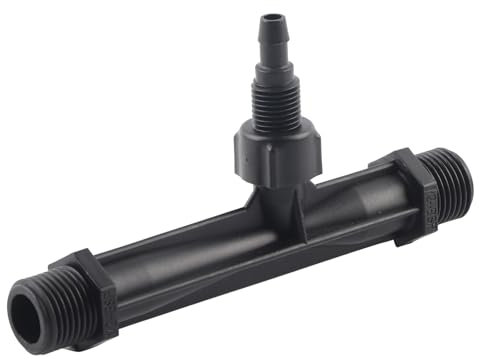 Tubo de inyector de fertilizante 1/2 3/4” 1” Pulgada Tubo de riego Venturi Mezclador de fertilizante Inyector Herramienta agrícola Plástico Negro para riego de agua de jardín (una pulgada)