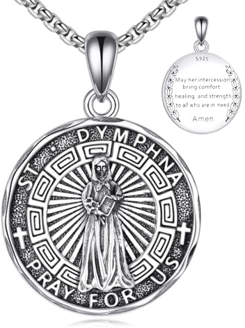 YFN Patron Saint Necklace Sterling Silver Amulet Medal Pendant Religious Jewellery Gift for Men Women