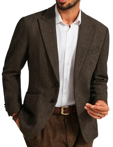 PJ PAUL JONES Sakko - Giacca da uomo sportiva, vestibilità normale, in lana Tweed British Blazer, stile moderno, per uomo