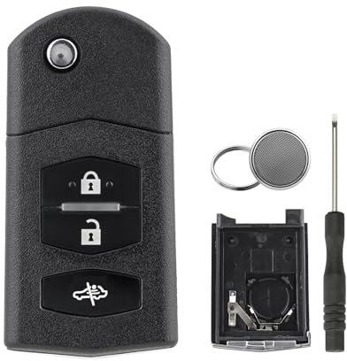 3 button Key Fob Case Cover Shell replacement For MAZDA 2 3 5 6 RX8 MX5 Key Case for Mitsubishi version with Screwdriver key Ring CR1620 Battery